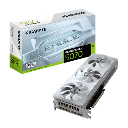 Tarjeta De Video Gigabyte Gv-n5070eagleoc Ice-12gd / Rtx 5070 / Gddr7 12 Gb / Dp 2.1 / Hdmi 2.1 / Color Blanco