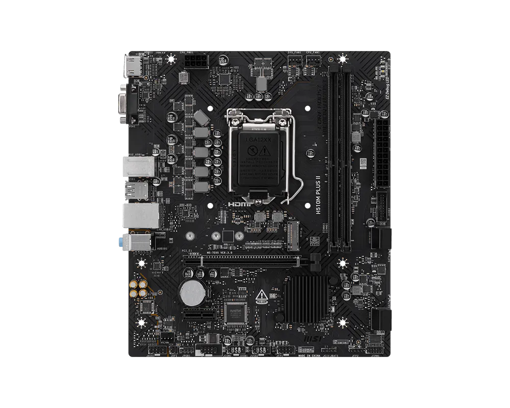Mb Msi H510m Intel S-1200 10a Gen/11a Gen /2xddr4 2933 / 2133 Mhz/pcie 3.0/hdmi/vga/4xusb 3.1/m.2/micro Atx/gama Basica