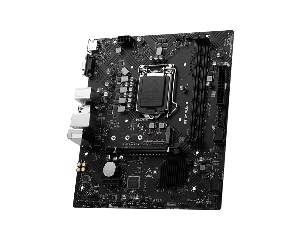 Mb Msi H510m Intel S-1200 10a Gen/11a Gen /2xddr4 2933 / 2133 Mhz/pcie 3.0/hdmi/vga/4xusb 3.1/m.2/micro Atx/gama Basica