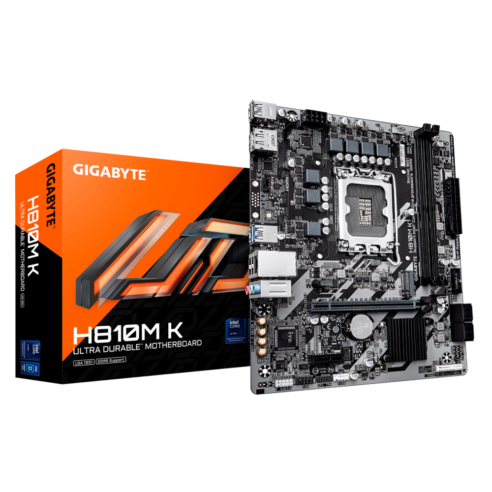 Tarjeta Madre Gigabyte H810m K / Socket Intel Lga 1851 / Ddr5 / Dp / Hdmi / Micro Atx / Gama Basica