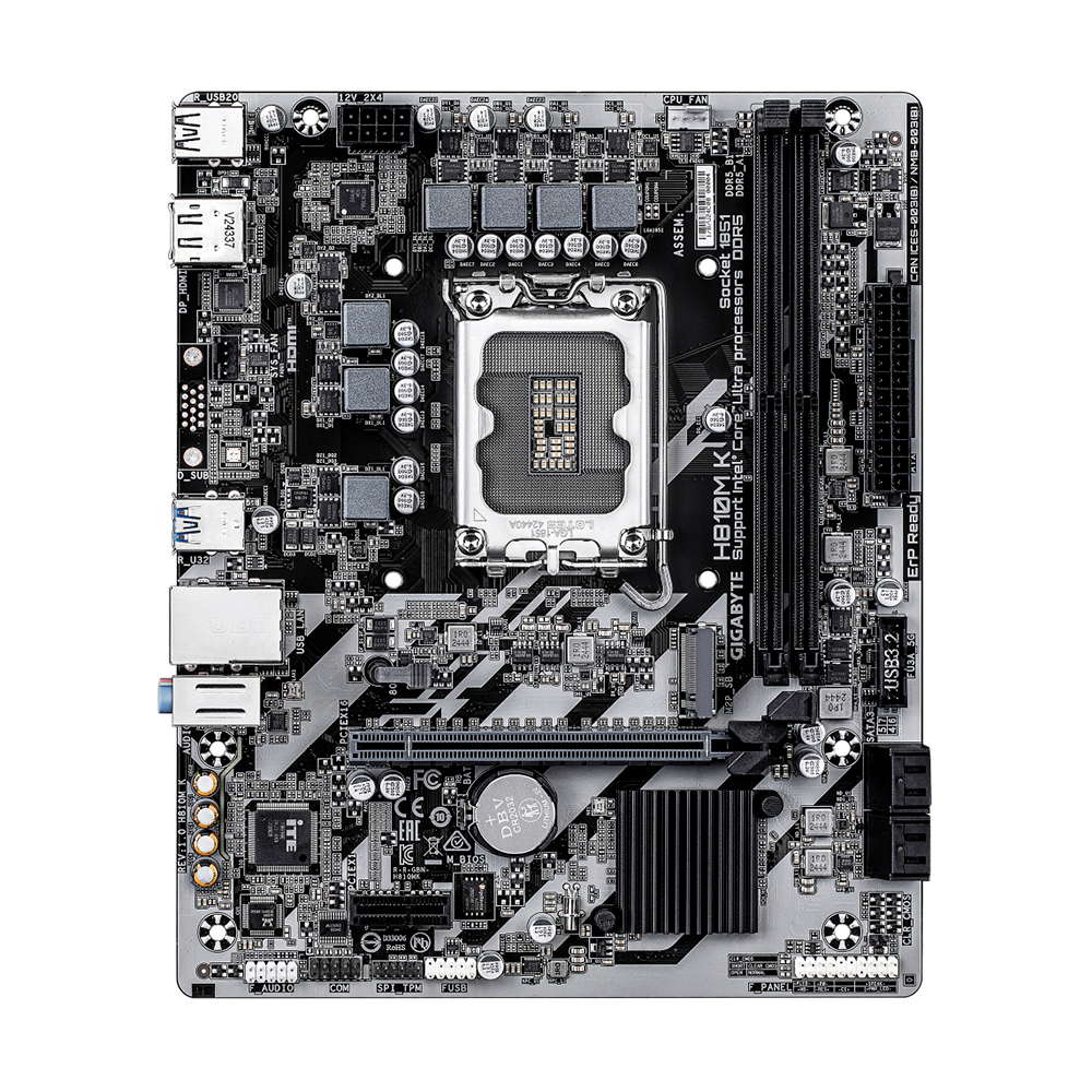 Tarjeta Madre Gigabyte H810m K / Socket Intel Lga 1851 / Ddr5 / Dp / Hdmi / Micro Atx / Gama Basica