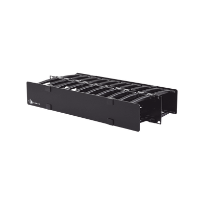 Organizador de Cable Horizontal RouteIT, Doble, Para Rack de 19in, 4in de profundidad, 2UR