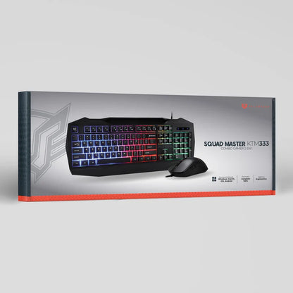 Kit Teclado Y Mouse Balam Rush Squad Master Ktm333 / Multimedia / Ergonomico / Alambrico / Iluminacion Arcoiris / Membrana / 3200 Dpi / Windows - Mac - Ios -android / Br-936293