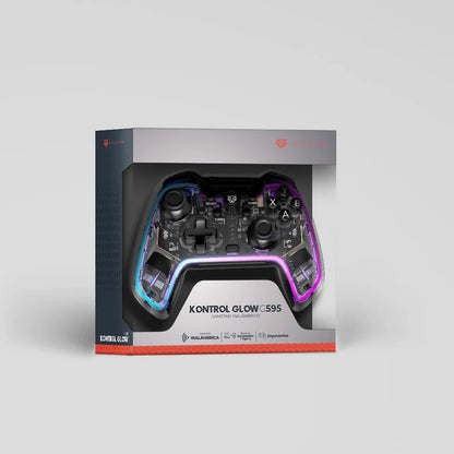 Gamepad Balam Rush Kontrol Glow G595 / Inalambrico Recargable / Bt 5.0 / Rgb / Vibracion Dual / Soporte P Celular / Android - Ios - Pc Win - N Switch - Ps 3-4 / Botones Programables / Br-936910