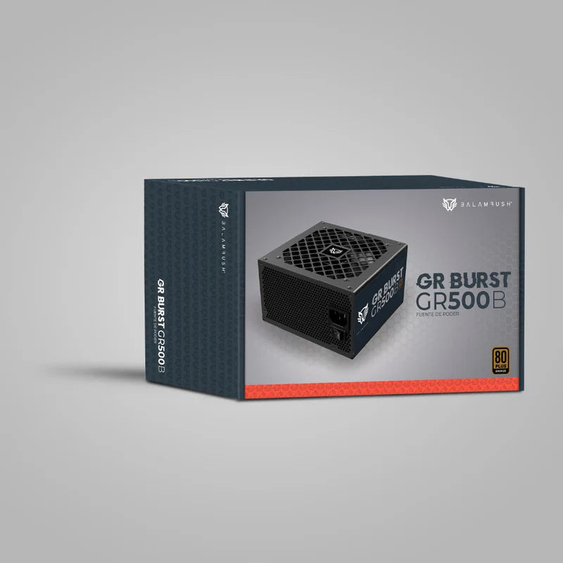 Fuente De Poder Gamer Balam Rush Gr Burst Gr500b / 500 W / Certificada / 80 Plus Bronze / Atx / No Modular / Bajo Nivel De Ruido / Negro / Br-937702