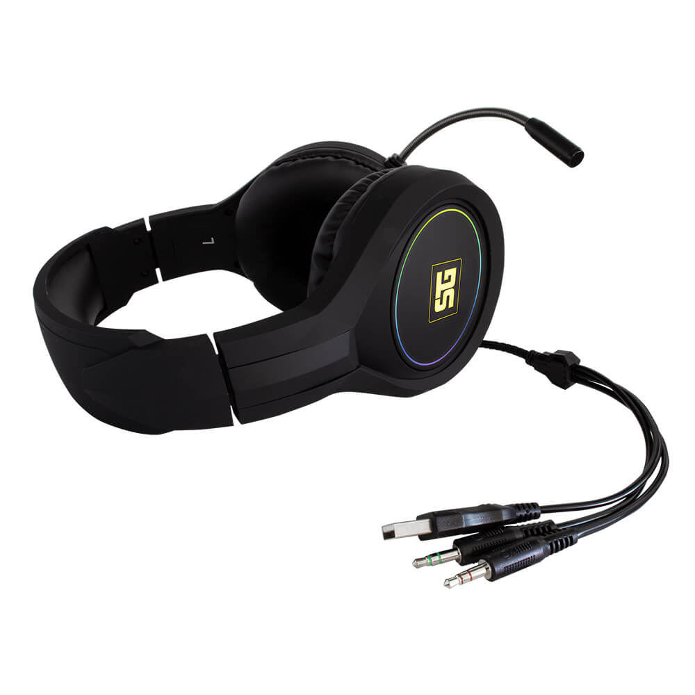 Diadema Gamer Vorago Start The Game Hs-501 3.5mm, Rgb, 40mm