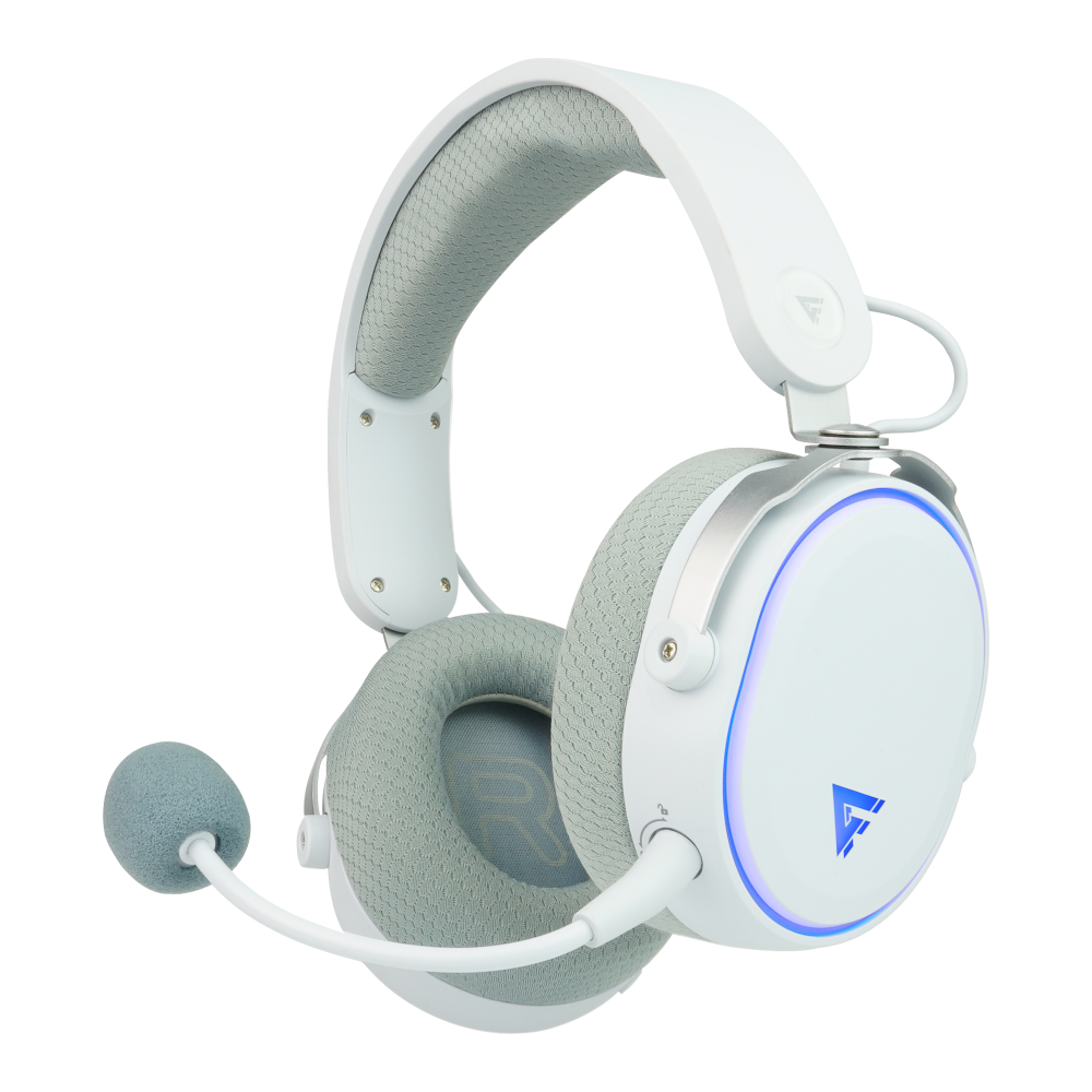 Diadema / Game Factor / Hsb600 Wireless, 22 Horas, Triple Conectividad 2.4/bt/3.5, Tipo C, MicrÓfono Removible, Surround 7.1, Rgb, Blanca