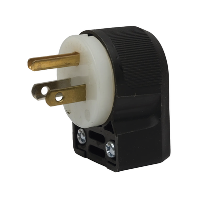 Clavija Entrada Recta En Angulo/ 15a 125v/ 2 Polos 3 Hilos/ Nema 5-15p/ Grado Industrial- Comercial.