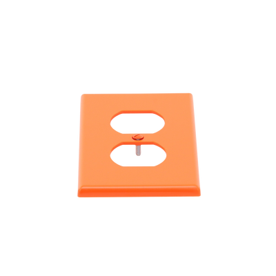Tapa para Contacto Dúplex Color naranja.