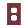 Placa De Pared Para Contacto Duplex Color Rojo.
