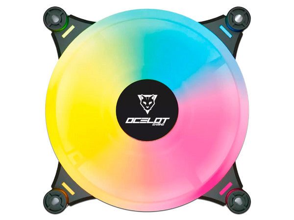 Ventilador Ocelot Gaming Of-3 / 120mm / Argb / 38.5 Cfm / 1200 Rpm / 21.2 Db / 4 Pines / Color Negro