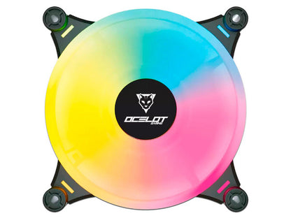 Ventilador Ocelot Gaming Of-3 / 120mm / Argb / 38.5 Cfm / 1200 Rpm / 21.2 Db / 4 Pines / Color Negro