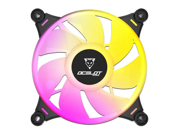 Ventilador Ocelot Gaming Of-3 / 120mm / Argb / 38.5 Cfm / 1200 Rpm / 21.2 Db / 4 Pines / Color Negro