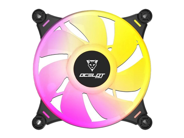 Ventilador Ocelot Gaming Of-3 / 120mm / Argb / 38.5 Cfm / 1200 Rpm / 21.2 Db / 4 Pines / Color Negro