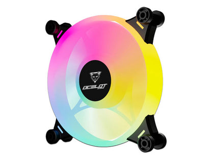 Ventilador Ocelot Gaming Of-3 / 120mm / Argb / 38.5 Cfm / 1200 Rpm / 21.2 Db / 4 Pines / Color Negro