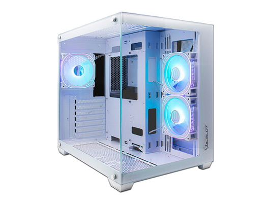 Gabinete Ocelot Gaming W-cube 2 / Mid Tower / Atx, M-atx, Itx / Panel Lateral Y Frontal De Cristal Templado / Incluye 3 Ventiladores / Enfriamiento Liquido Hasta 360mm / Gpu Hasta 410mm / Color Blanco