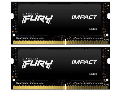 Memoria Ram Kingston Sodimm Ddr4 16gb (2x8gb) 3200mt/s Fury Impact Black Cl20 260pin 1.2v C/difusor De Calor P/laptop (kit 2) (kf432s20ibk2/16)