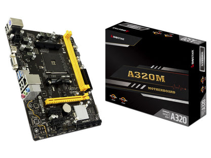 Mb Biostar A320 Amd S-am4/ 2x Ddr4 2933/requiere Tarjeta De Video/hdmi/vga/ 3x Usb 3.1/micro-atx/gama Basica