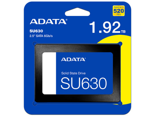 Unidad De Estado Solido Ssd Interno Adata Su630 1.92tb 2.5 Sata3 Lect. 520 Escrit.450 Mbs 7mm Pc Laptop Minipc Sin Bracket 3dnand (asu630ss-1t92q-r)