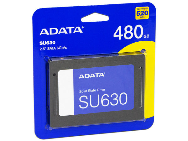 Unidad De Estado Solido Ssd Interno Adata Su630 480gb 2.5 Sata3 Lect. 520 Escrit. 450 Mbs 7mm Pc Laptop Minipc Sin Bracket 3dnand (asu630ss-480gq-r)