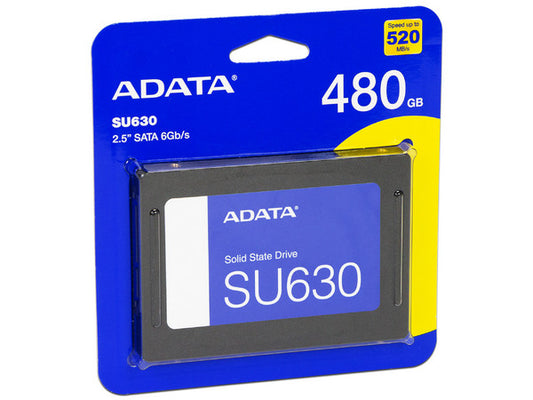 Unidad De Estado Solido Ssd Interno Adata Su630 480gb 2.5 Sata3 Lect. 520 Escrit. 450 Mbs 7mm Pc Laptop Minipc Sin Bracket 3dnand (asu630ss-480gq-r)