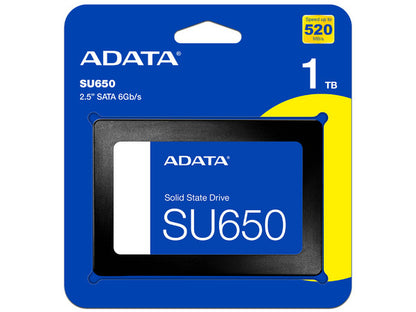 Unidad De Estado Solido Ssd Interno Adata Su650 1tb 2.5 Sata3 7mm Lect.520/escr.450mbs Nand 3d Sin Bracket Pc Laptop (asu650ss-1tt-r)