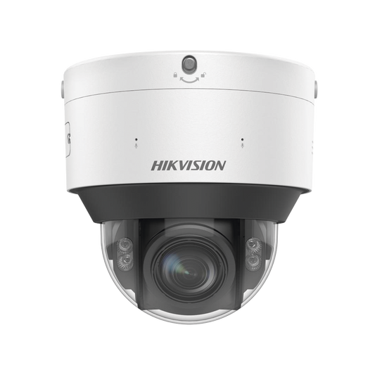 Domo IP 8 Megapixel / Lente Mot. 2.8 - 12 mm / Dual Light (30 mts IR + 30 mts Luz Blanca) / IK10 / IP67 / Reconocimiento Facial / WDR 140 dB / DeepinView / Búsqueda por Atributos / Heat Map / ACUSENSE / DARKFIGHTER S / Audio de Dos Vías