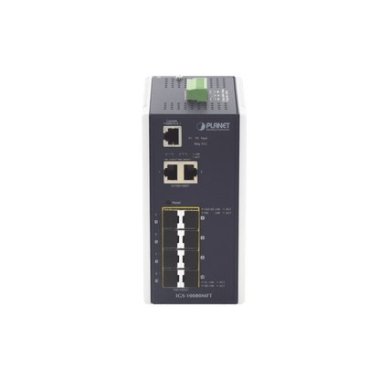 Switch Industrial Administrable L2+, 8 Puertos 1G SFP, 2 Puertos TP Gigabit, (-40 ~75 grados C)