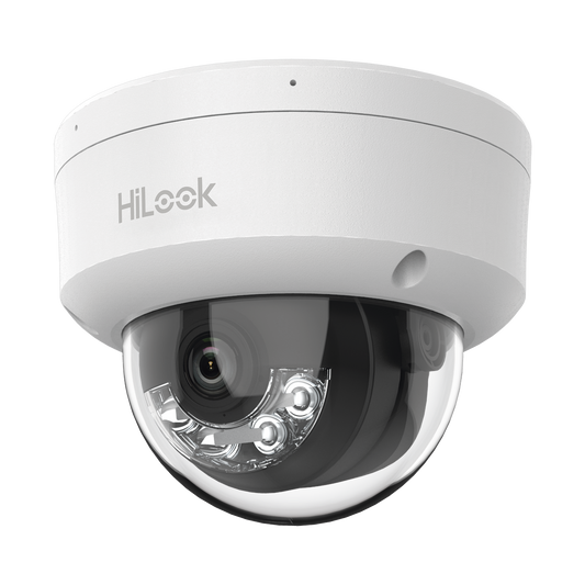 [Dual Light] HiLook Series / Domo IP de 4 Megapixel   / Lente 2.8 mm / 30 mts IR /  Micrófono Integrado / Exterior IP67 / PoE / WDR 120  / H.265+ / ONVIF