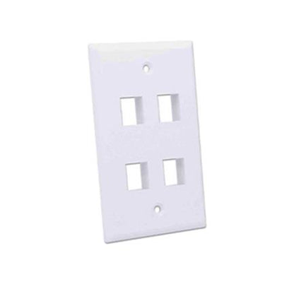 Tapa Faceplate, Intellinet,163316, 4 Perforacion Blanco