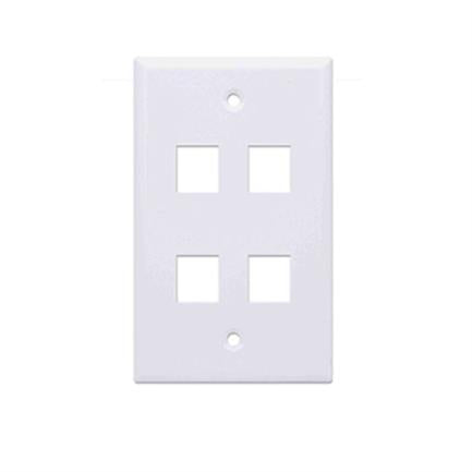 Tapa Faceplate, Intellinet,163316, 4 Perforacion Blanco