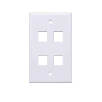 Tapa Faceplate, Intellinet,163316, 4 Perforacion Blanco
