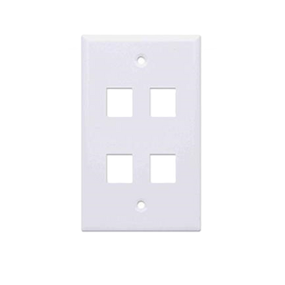 Tapa Faceplate, Intellinet,163316, 4 Perforacion Blanco