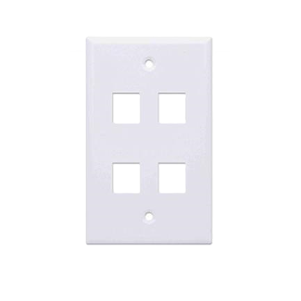 Tapa Faceplate, Intellinet,163316, 4 Perforacion Blanco