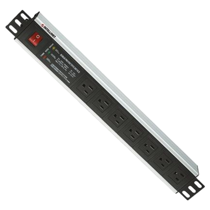 Barra Pdu,intellinet,207102,  7 Cont. Gab/rack 19 1.5u, Supresor De Picos, On/off
