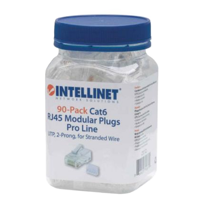 Plug Rj45,intellinet,790611, Cat 6 Utp Multifilar Pro 90 Pzas
