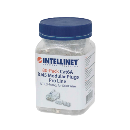 Plug Rj45,intellinet,790550, Cat 6a Utp Solido Pro 80 Pzas
