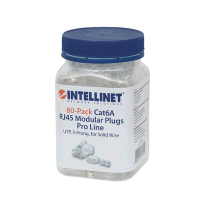 Plug Rj45,intellinet,790550, Cat 6a Utp Solido Pro 80 Pzas
