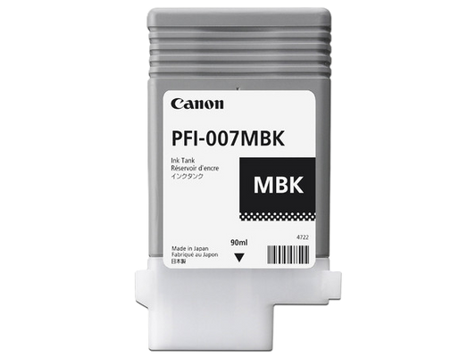 Tanque De Tinta Canon Pfi-007mbk Negro Mate,compatible Con Imageprograf 670e,capacidad 90ml