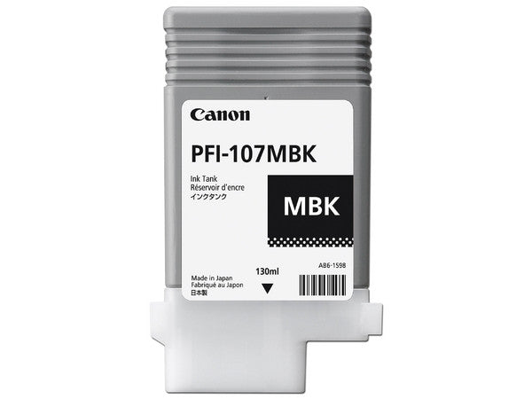 Tanque De Tinta Canon Pfi-107 Mbk Negro Mate ,compatible Pro-2000,pro-4000,pr0-6000,pro-4000s,pro-6000s,pro-2100,pro-4100,pr0-6100,pro-4100s,pro-6100s,capacidad 130 Ml