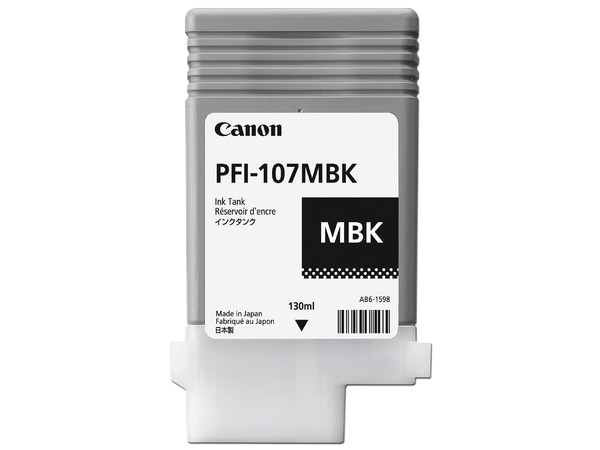 Tanque De Tinta Canon Pfi-107 Mbk Negro Mate ,compatible Pro-2000,pro-4000,pr0-6000,pro-4000s,pro-6000s,pro-2100,pro-4100,pr0-6100,pro-4100s,pro-6100s,capacidad 130 Ml