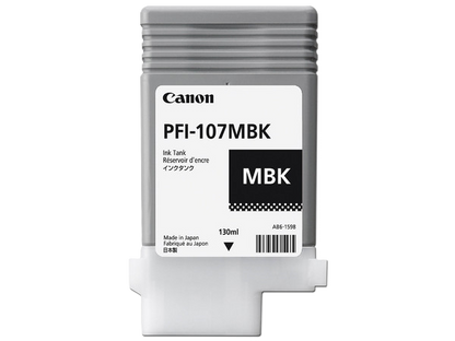 Tanque De Tinta Canon Pfi-107 Mbk Negro Mate ,compatible Pro-2000,pro-4000,pr0-6000,pro-4000s,pro-6000s,pro-2100,pro-4100,pr0-6100,pro-4100s,pro-6100s,capacidad 130 Ml