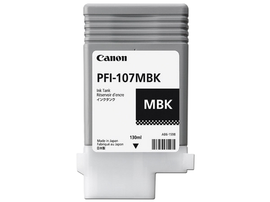 Tanque De Tinta Canon Pfi-107 Mbk Negro Mate ,compatible Pro-2000,pro-4000,pr0-6000,pro-4000s,pro-6000s,pro-2100,pro-4100,pr0-6100,pro-4100s,pro-6100s,capacidad 130 Ml