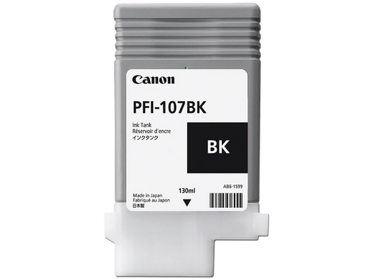 Tanque De Tinta Canon Pfi-107 Bk Negro,compatible Pro-2000,pro-4000,pr0-6000,pro-4000s,pro-6000s,pro-2100,pro-4100,pr0-6100,pro-4100s,pro-6100s,capacidad 130 Ml