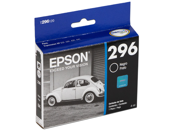 Cartucho Epson Modelo 296 Negro, Para Xp-231, Xp-431