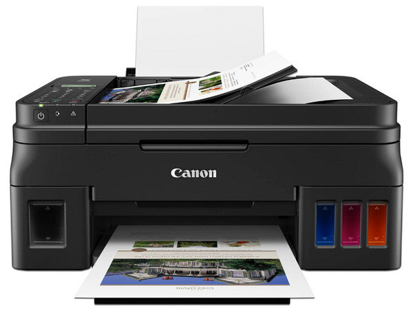 Multifuncional Canon G4110, Tinta Continua, Ipm 8.8 Negro/5.0 Color, Usb, Wifi, Simplex, Cama Plana Carta/ Adf Oficio/8.5x14, Consumibles Gi-190