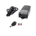 Kit Con Fuente Epcom Con Salida De 12 Vcc A 5 Amper Con 4 Salidas / Incluye Conectores Jr52