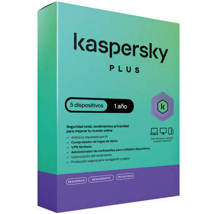 Kaspersky Plus 5 Disp 1 Año (fisica)