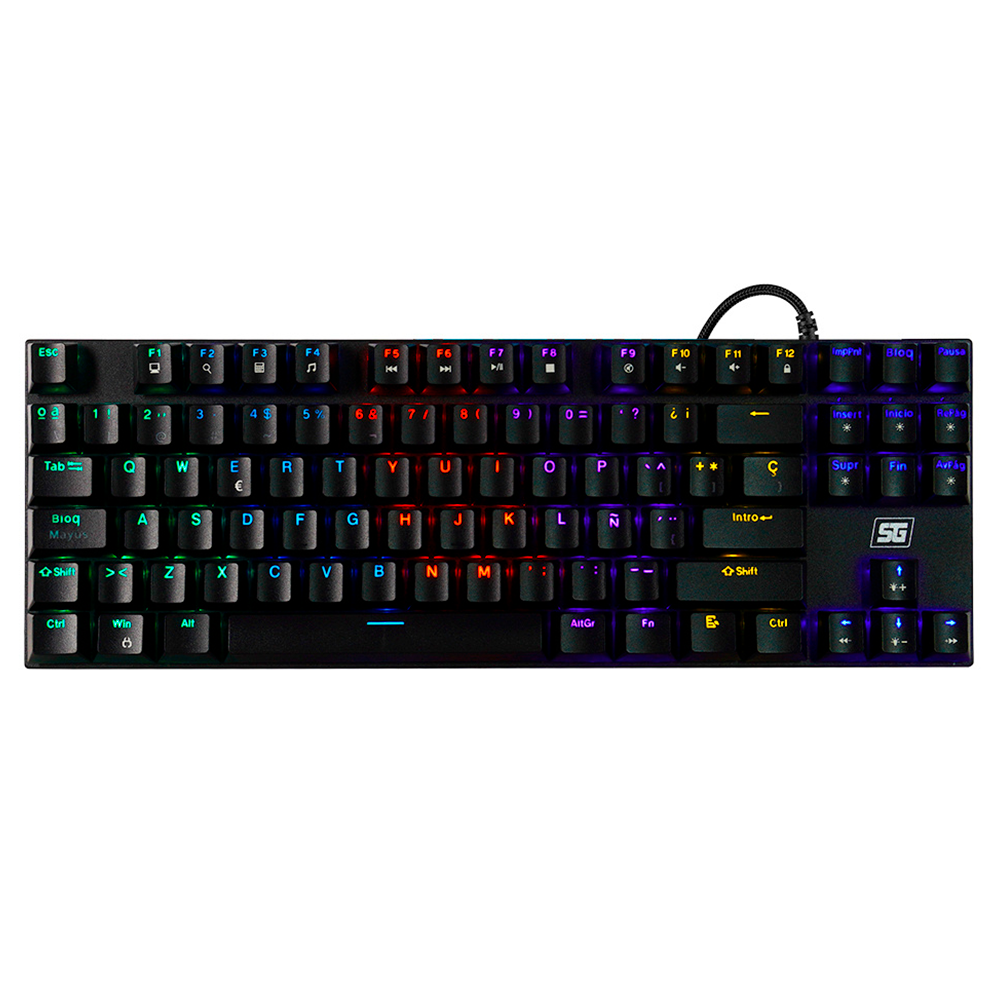Teclado Vorago Start The Game Kb-600 Mecanico Tkl Rgb Rainbow Negro