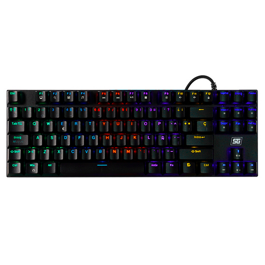 Teclado Vorago Start The Game Kb-600 Mecanico Tkl Rgb Rainbow Negro